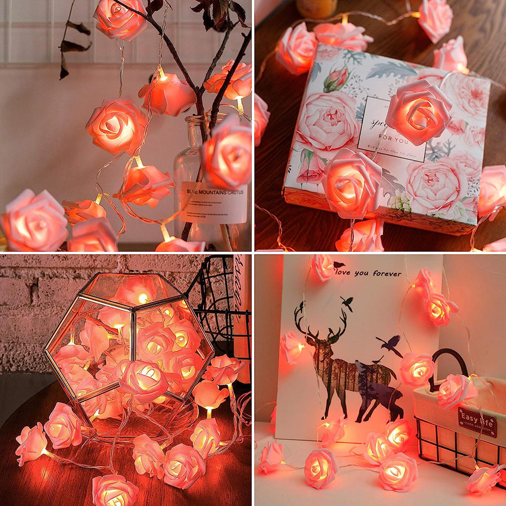 Rose Flower Fairy String Lights for Bedroom Party and Wedding Decor view 4