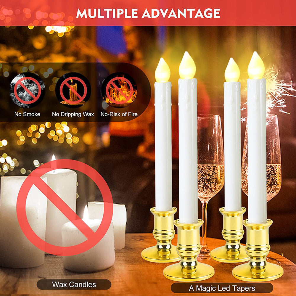 LED Taper Flickering Flameless Candles for Home Table and Party Decor view 12