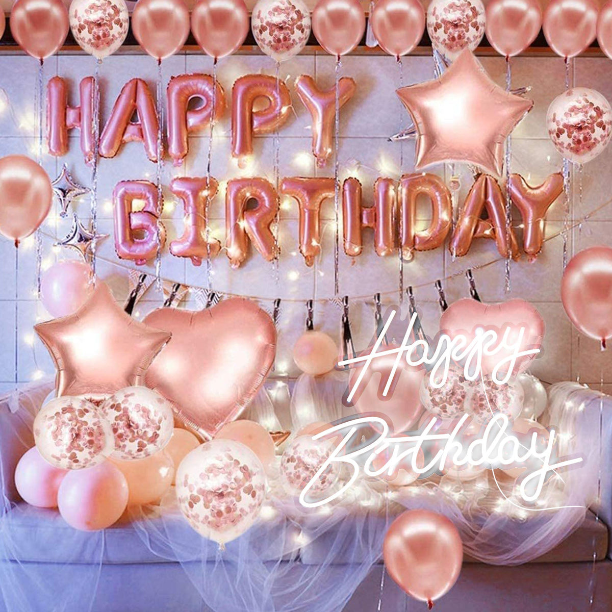 Happy Birthday LED Neon Sign Large Size for Bedroom Bar and Wall Decor view 7