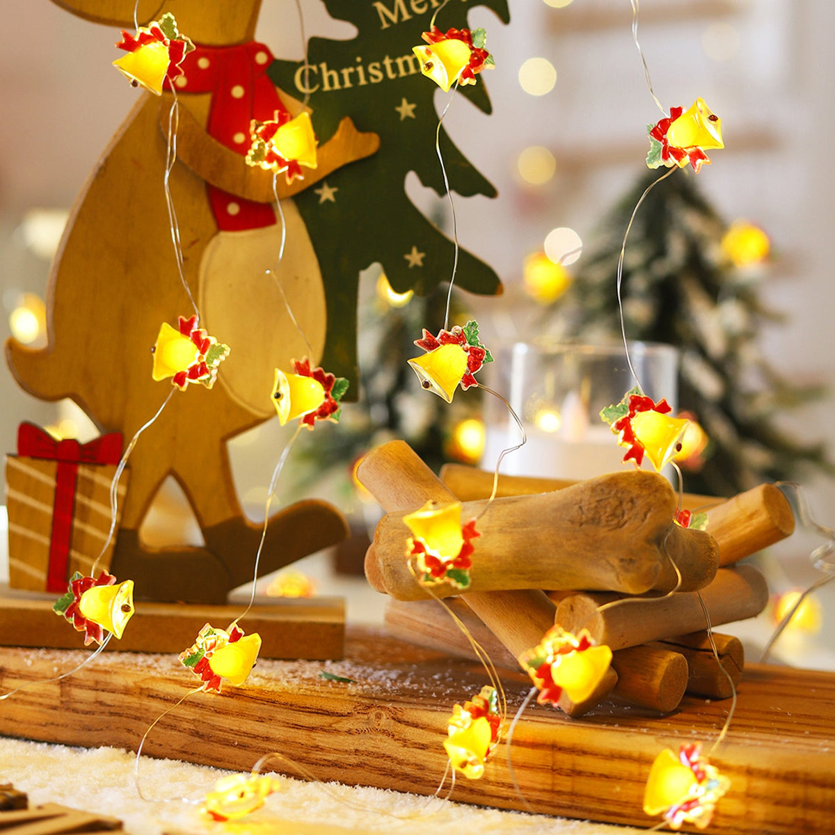Copper Wire LED String Lights Christmas Pattern for Bedroom Decor view 9