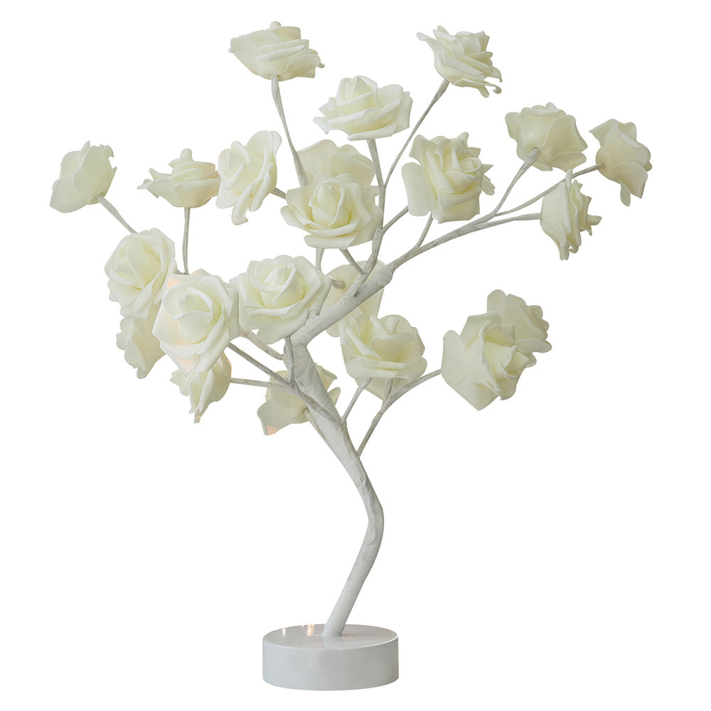 DIY Artificial Rose Flower Tree Lamp for Table and Home Decor Display