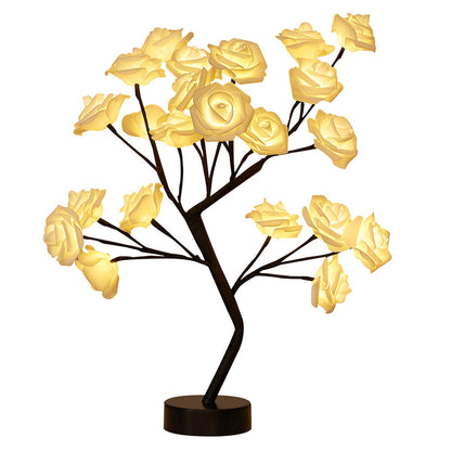 DIY Artificial Rose Flower Tree Lamp for Table and Home Decor Display view 3