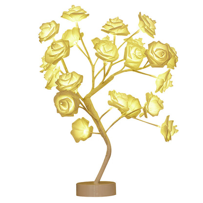 DIY Artificial Rose Flower Tree Lamp for Table and Home Decor Display view 4