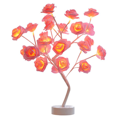 DIY Artificial Rose Flower Tree Lamp for Table and Home Decor Display view 5