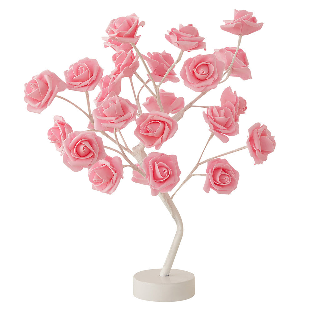 DIY Artificial Rose Flower Tree Lamp for Table and Home Decor Display view 6