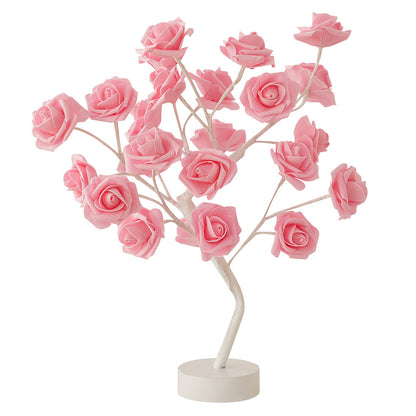 DIY Artificial Rose Flower Tree Lamp for Table and Home Decor Display view 6