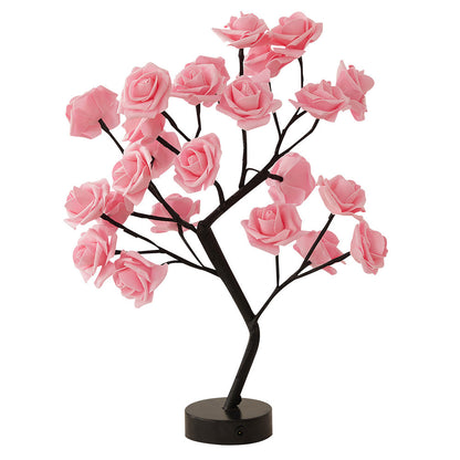 DIY Artificial Rose Flower Tree Lamp for Table and Home Decor Display view 7