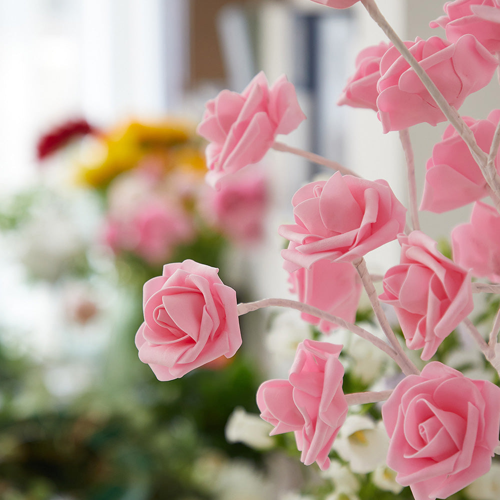 DIY Artificial Rose Flower Tree Lamp for Table and Home Decor Display view 11