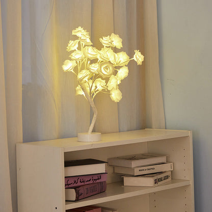 DIY Artificial Rose Flower Tree Lamp for Table and Home Decor Display view 13