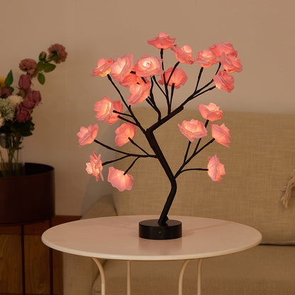 DIY Artificial Rose Flower Tree Lamp for Table and Home Decor Display view 15