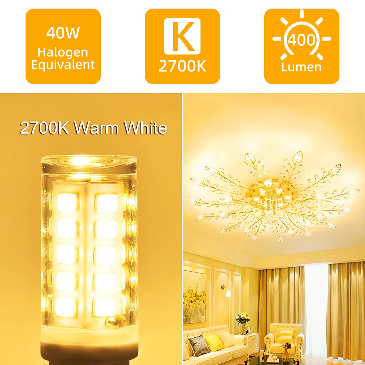G9 LED Light Bulb Bi Pin Base for Home Lighting and Room Decor view 3