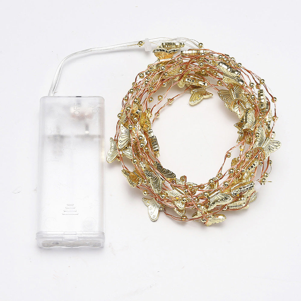 Golden Butterfly Golden Leaves Lights String 2M 6.5FT 20 LEDs view 7