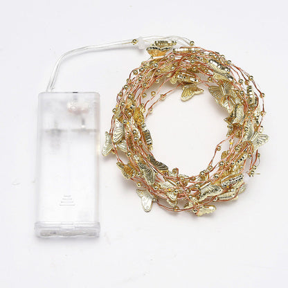 Golden Butterfly Golden Leaves Lights String 2M 6.5FT 20 LEDs view 7
