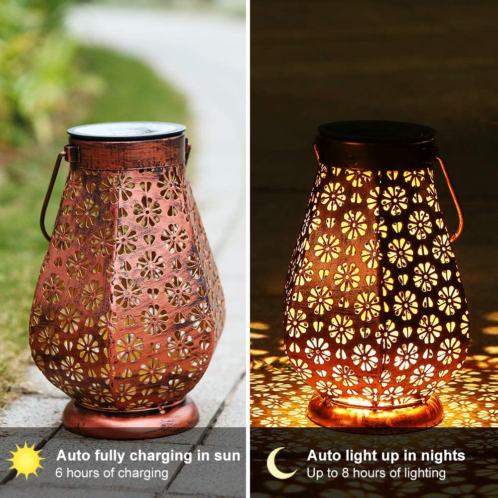 Solar Garden Lanterns Outdoor Hanging Lights for Patio Decor view 4