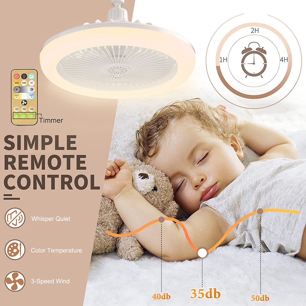 Enclosed Mini Ceiling Fan with Light for Bedroom Kitchen and Hallway view 5