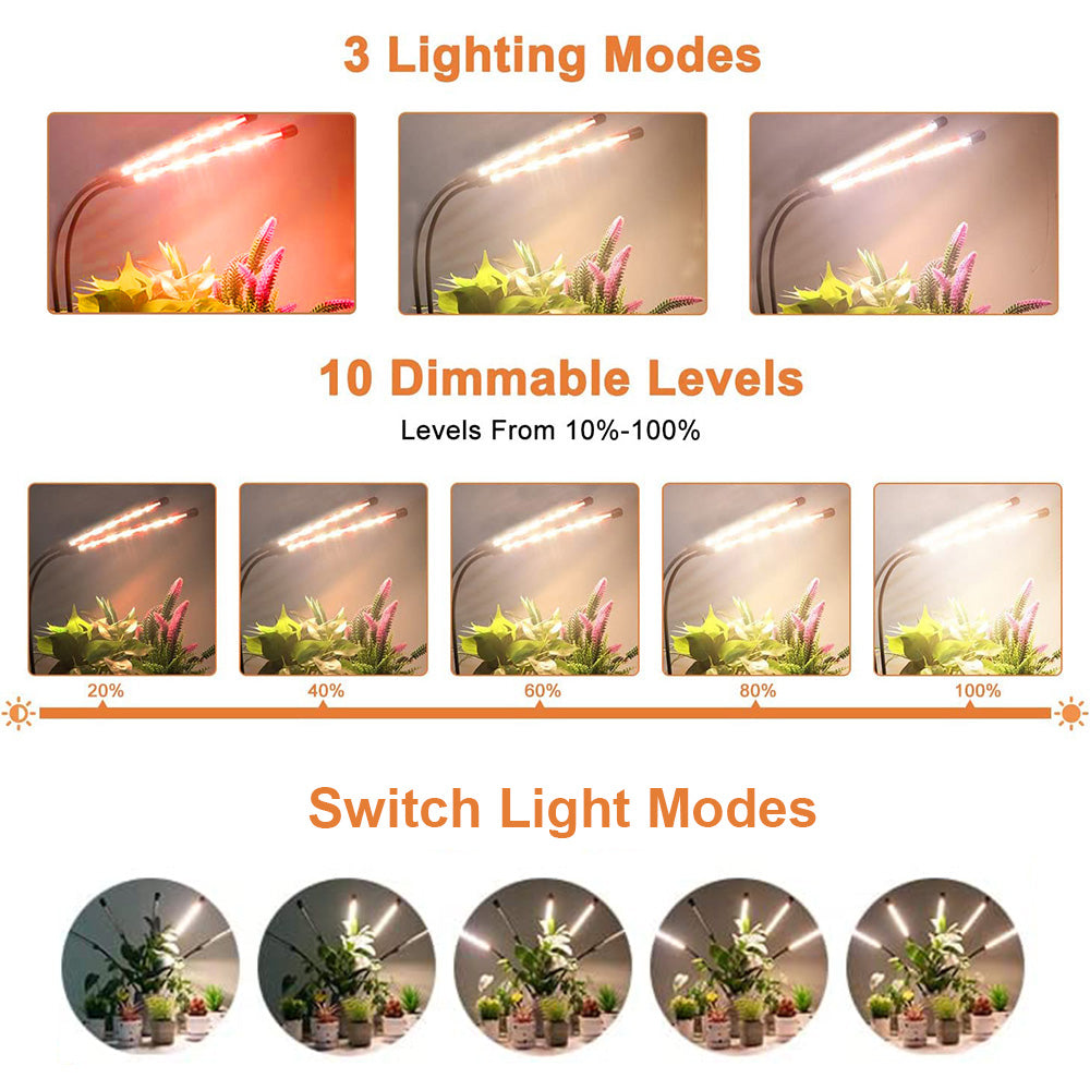 Full Spectrum LED Plant Lights with Timer Auto On Off for Seedlings view 5