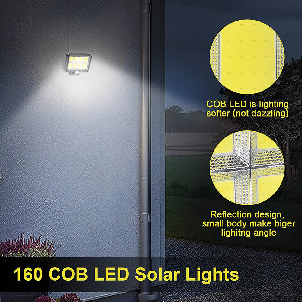 Outdoor LED Solar Motion Lights with Remote Control 160 Bright COB view 5