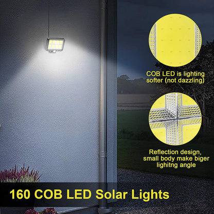 Outdoor LED Solar Motion Lights with Remote Control 160 Bright COB view 5