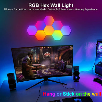 LED Smart Hexagon Lights Table and Wall Lights for Bedroom and Hallway view 5