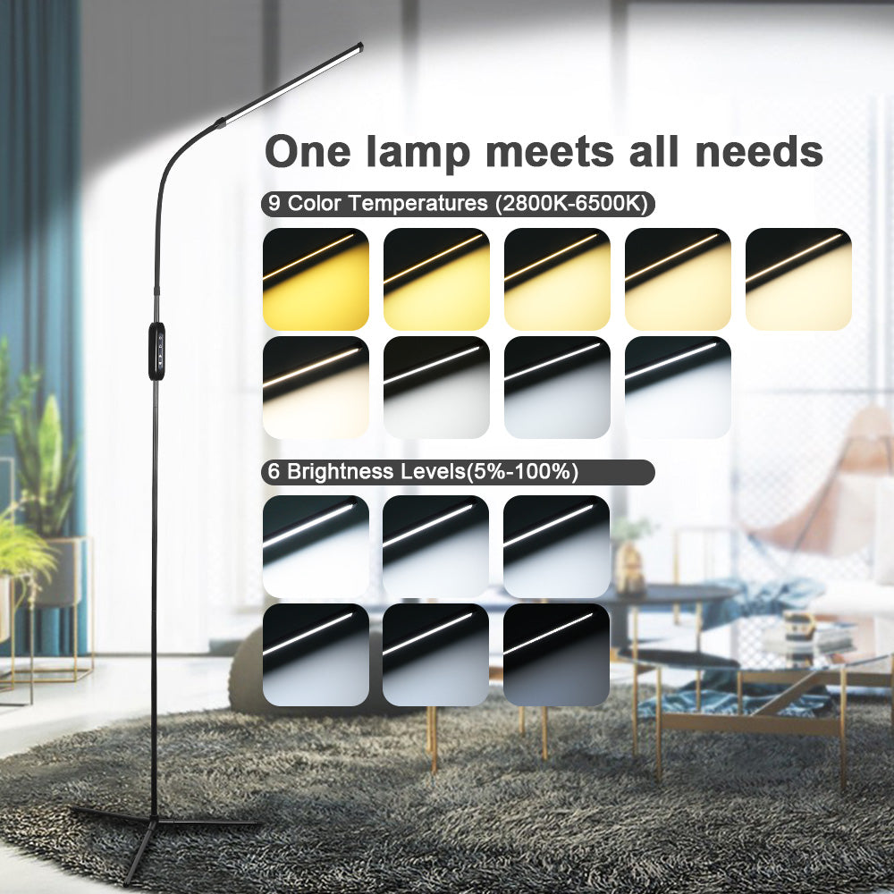 Dimmable LED Floor Lamp Adjustable Gooseneck for Living Room view 4