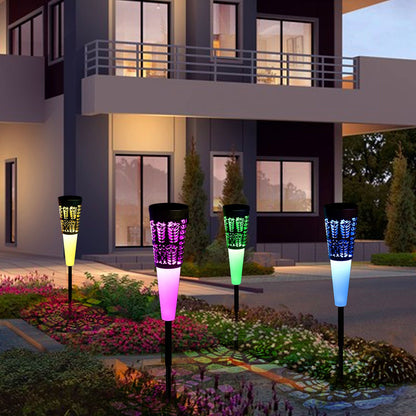 Waterproof LED Solar Pathway Lights RGB Warm White for Garden Yard view 5