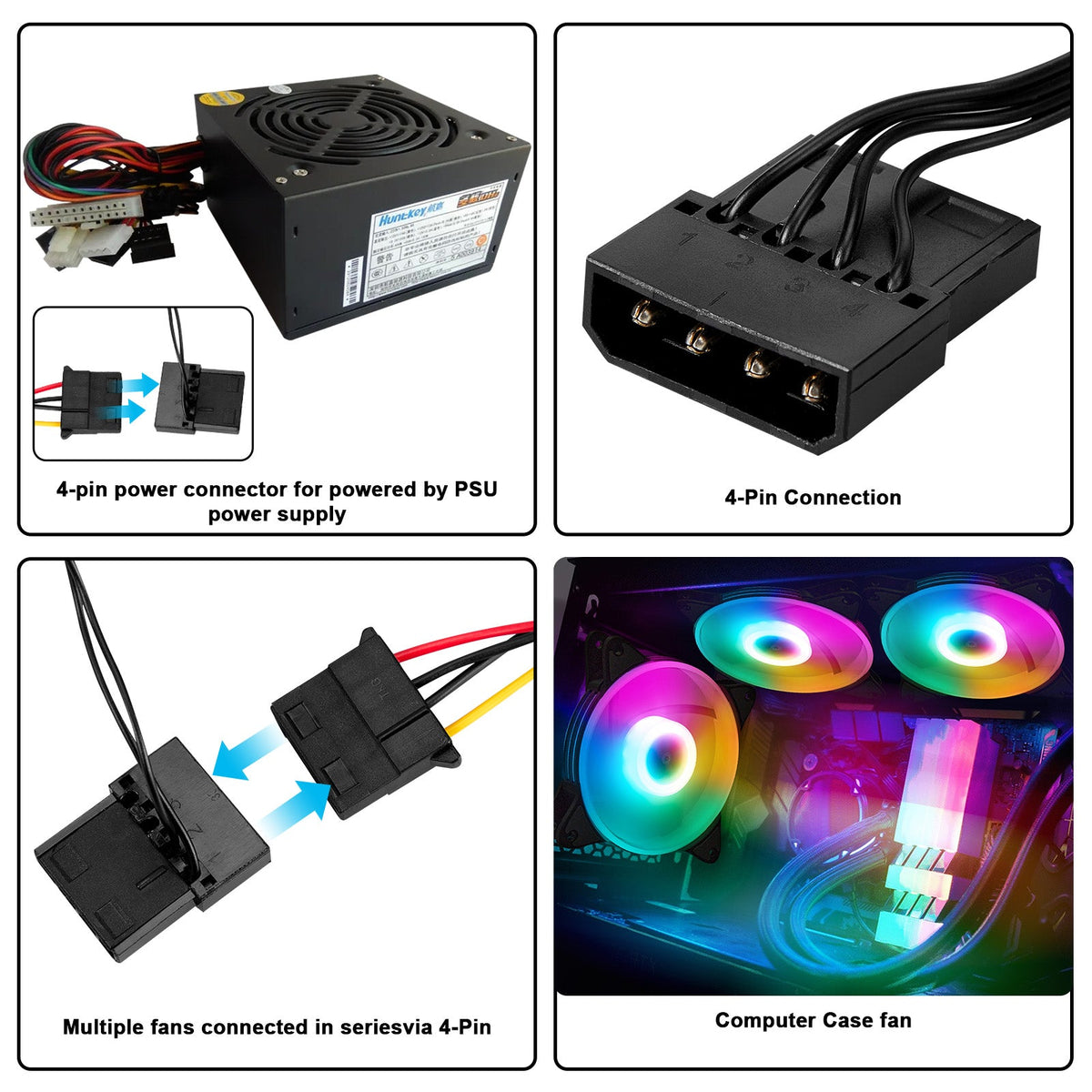 RGB Dreamcolor LED Computer Cooling Fan for Gaming PC Case Cooling view 5