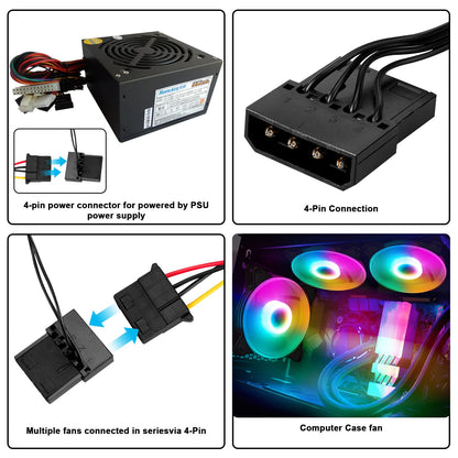 RGB Dreamcolor LED Computer Cooling Fan for Gaming PC Case Cooling view 5