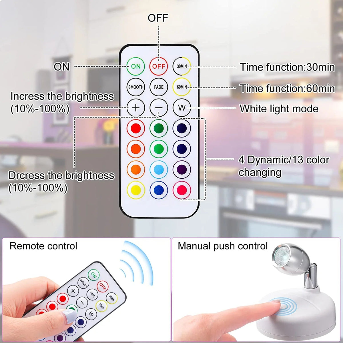 RGB Wireless Spotlight for Accent Lighting Shelves and Displays view 5