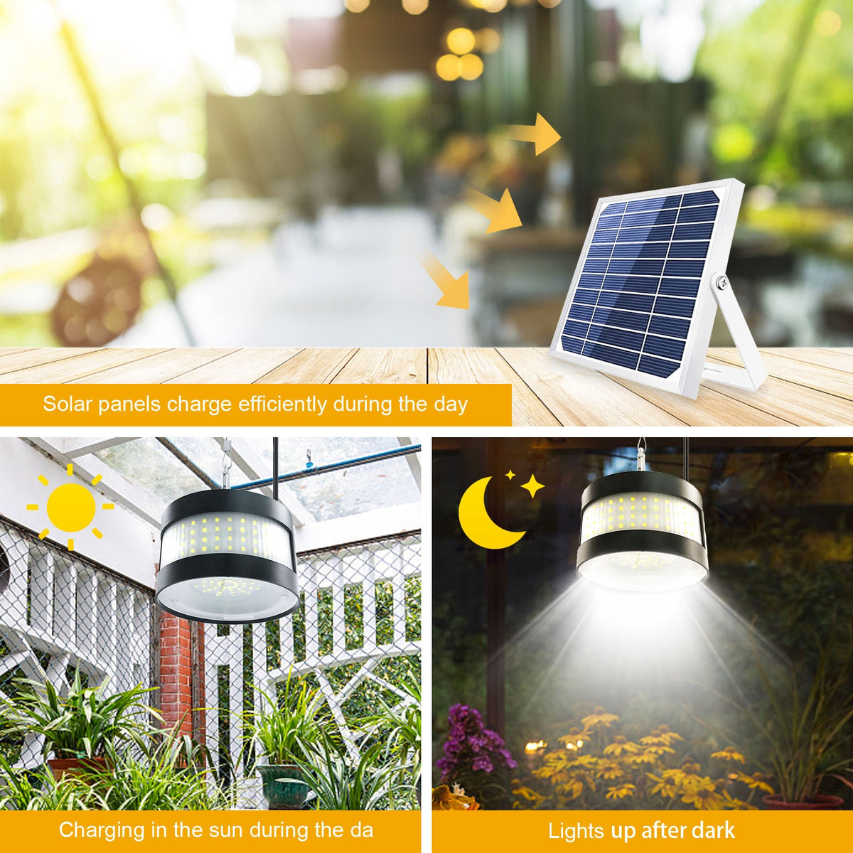 160 LED Outdoor Waterproof Solar Pendant Lights for Garden and Patio view 5