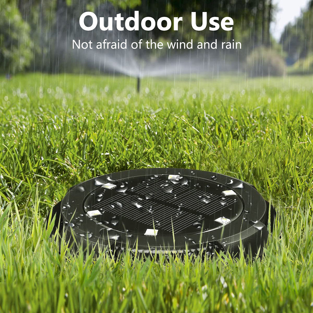 Outdoor Solar Garden 10 LED Disk Lights for Lawn Yard and Patio view 5
