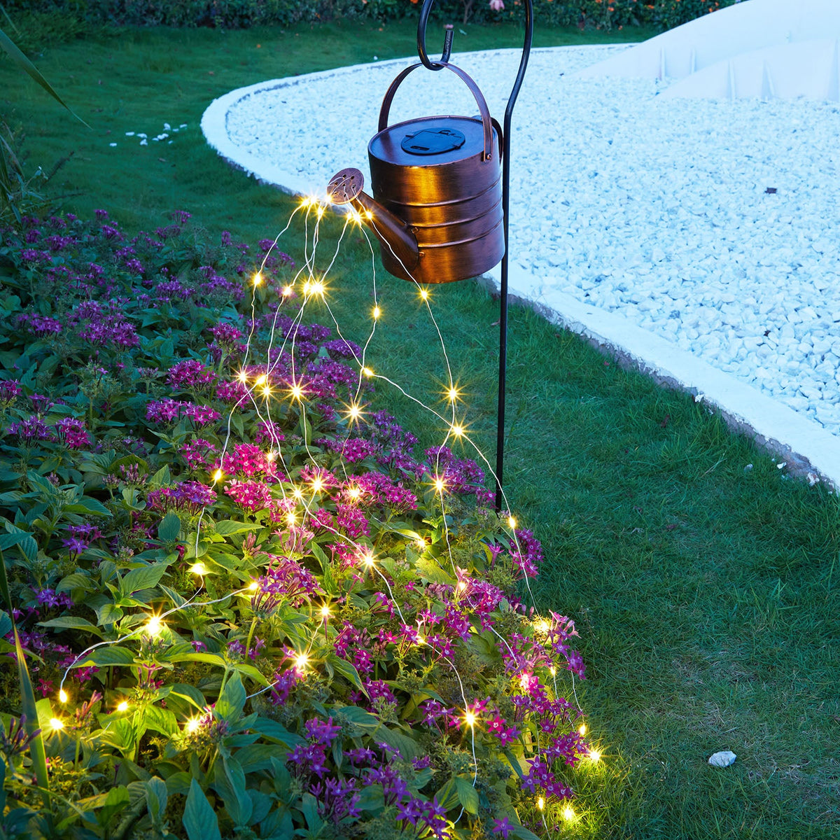 Watering Can with Waterfall Lights for Garden Yard and Patio Decor view 5