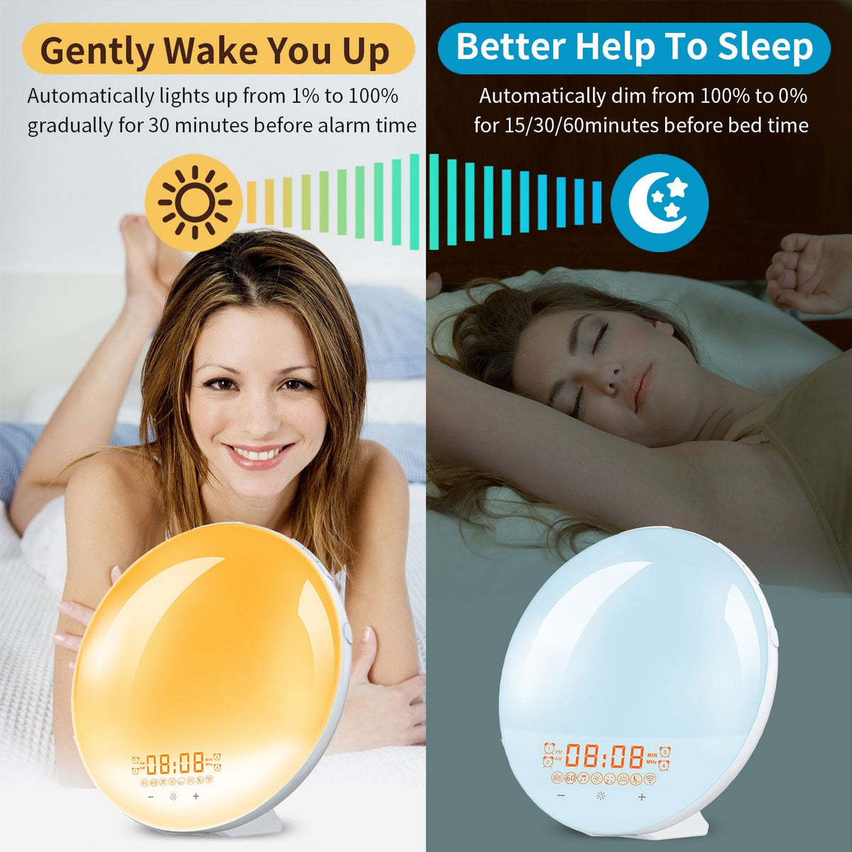 WiFi Smart Sunrise Alarm Clock Smart Wake Up Light for Bedroom view 6