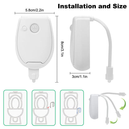 LED Toilet Night Light PIR Motion Sensor Lamp for Bedroom and Hallway view 8