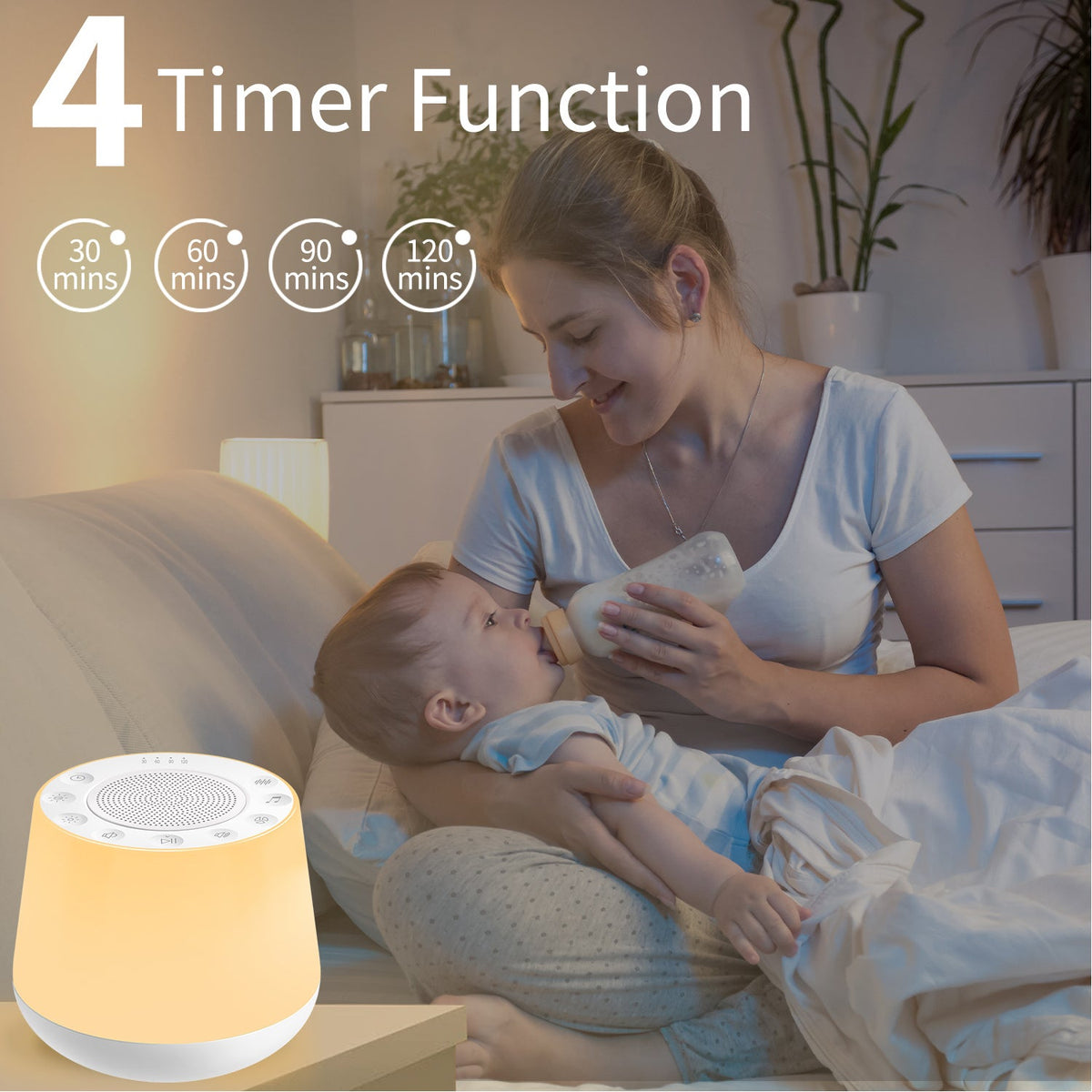 Multicolor Noise Machine with 32 Soothing Sounds Night Light view 8