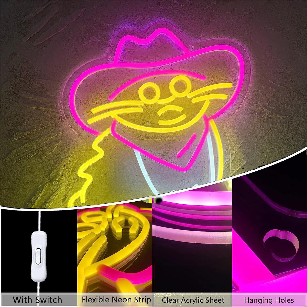 LED Neon Sign Light for Bedroom Bar Shop and Wall Decor Display view 5
