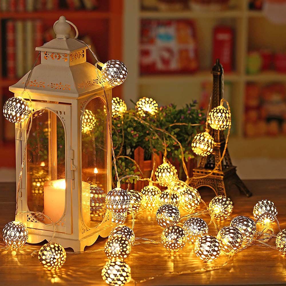 LED Moroccan Hanging String Lights 1.5m 10LEDs 3m 20LEDs for Bedroom view 9