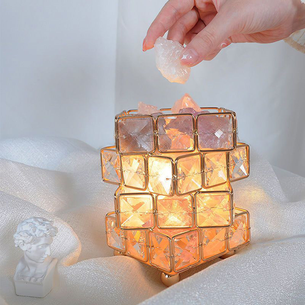 Crystal Night Light Table Lamp for Bedroom Nightstand and Desk view 6