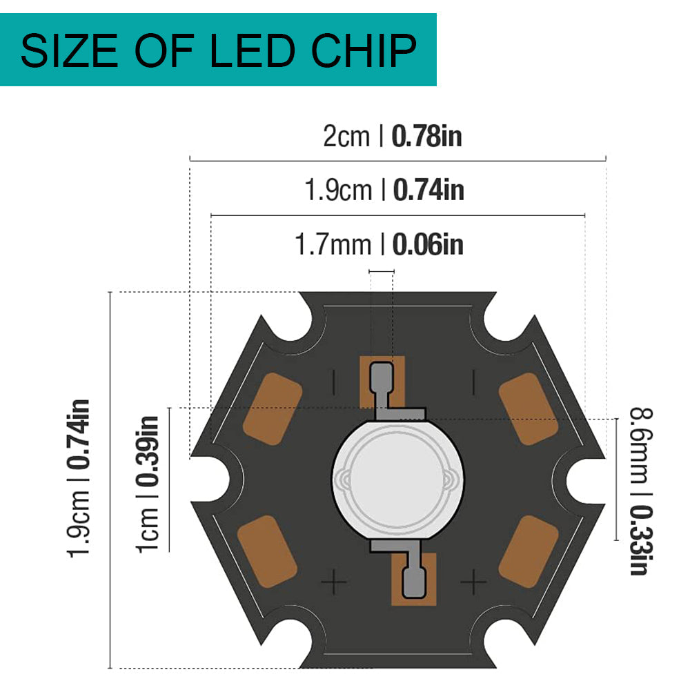 High Power Full Spectrum LED Chip Bulb COB Light Beads 1W 3W view 6