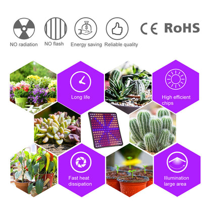 256LEDs LED Plant Grow Lights with On Off Switch Panel for Seedlings