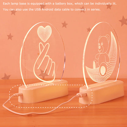 3D Illusion Night Lights Lamp for Bedroom Hallway and Bathroom view 5