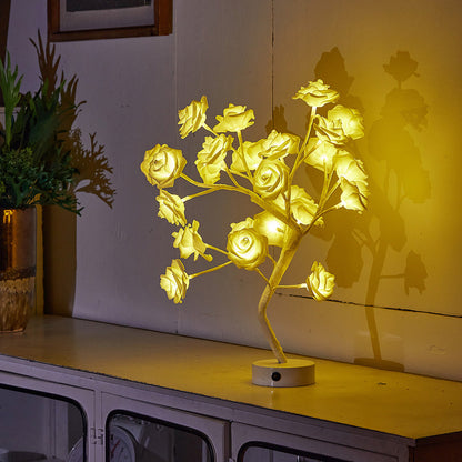DIY Artificial Rose Flower Tree Lamp for Table and Home Decor Display view 20