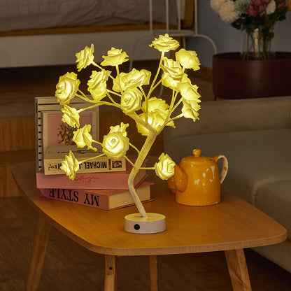 DIY Artificial Rose Flower Tree Lamp for Table and Home Decor Display view 21