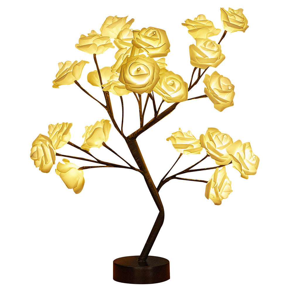 DIY Artificial Rose Flower Tree Lamp for Table and Home Decor Display view 24