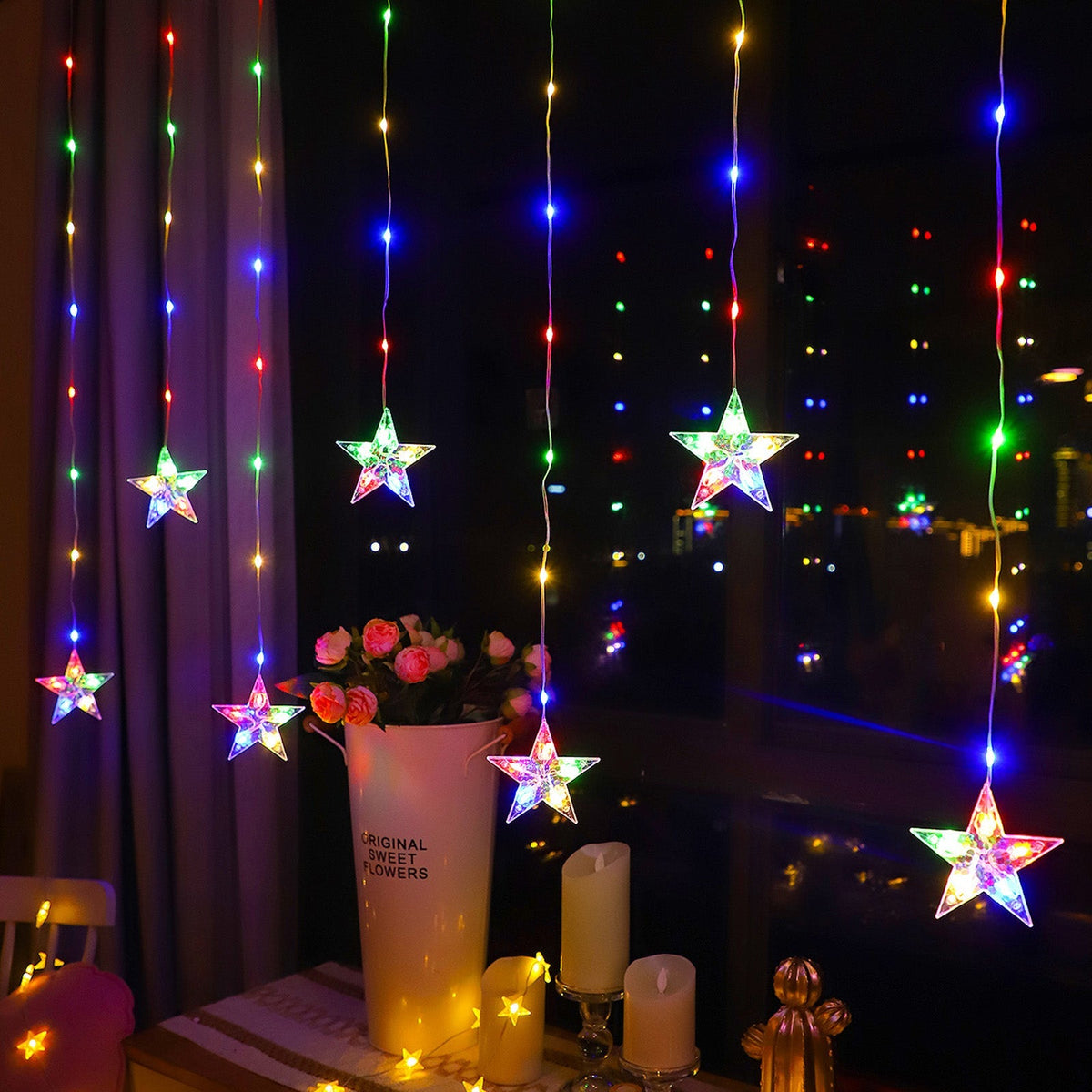 Waterproof LED Curtain Icicle String Light 2M 82LEDs for Window Decor view 5