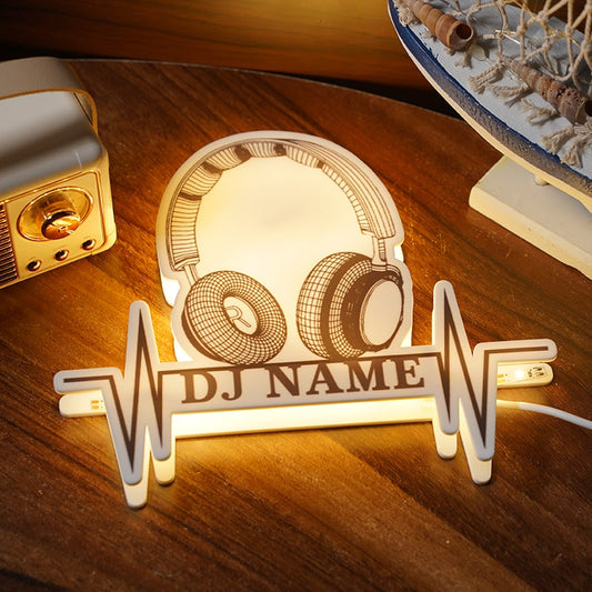 Personalized Name DJ Player Night Light Lamp for Bedroom and Hallway