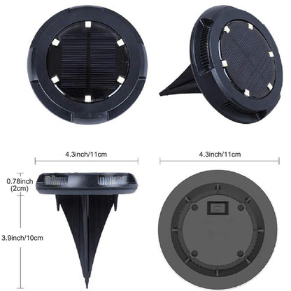 Outdoor Solar Garden 10 LED Disk Lights for Lawn Yard and Patio view 6