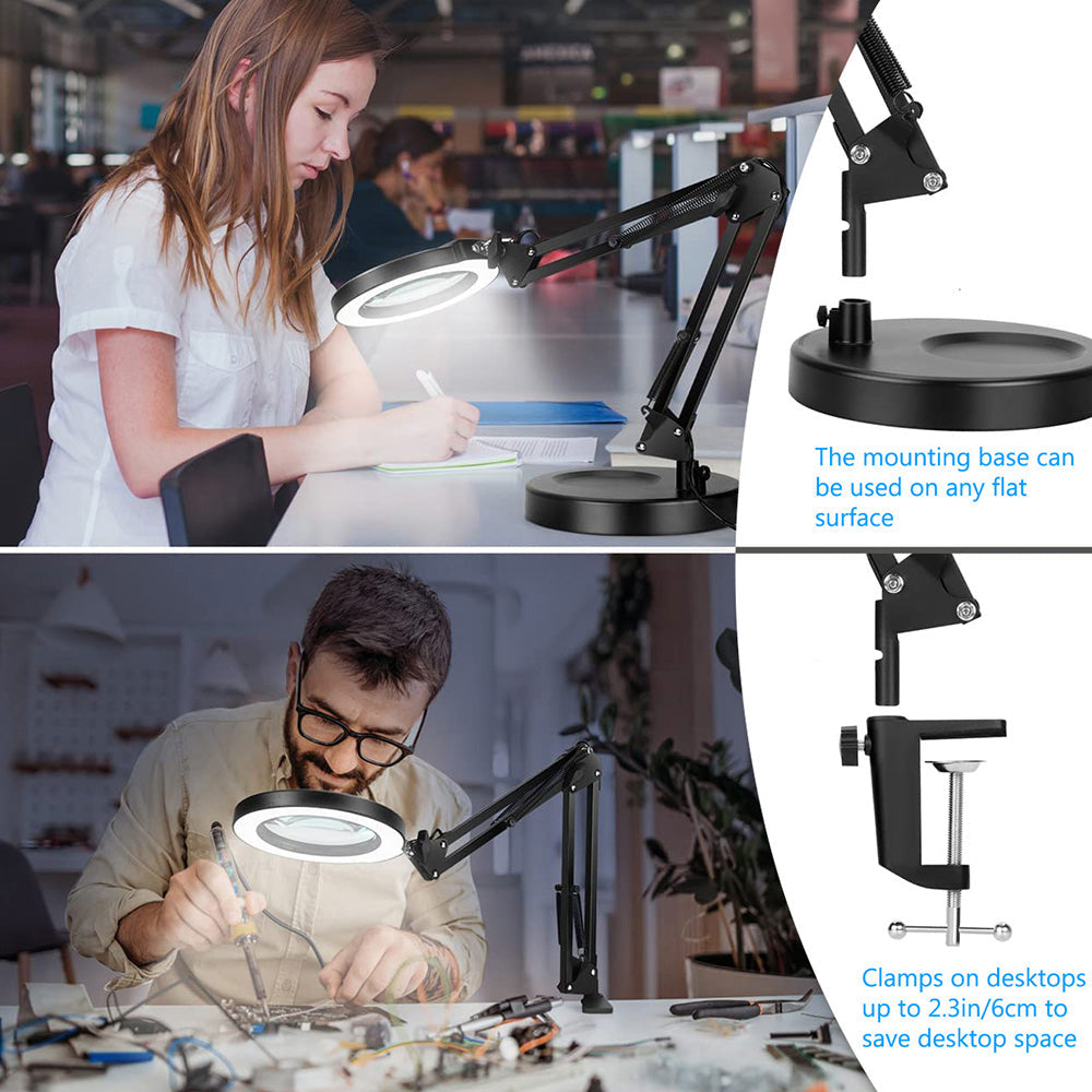 Magnifying Glass with Light and Stand 8 Diopter 2 in 1 Desk Lamp view 8