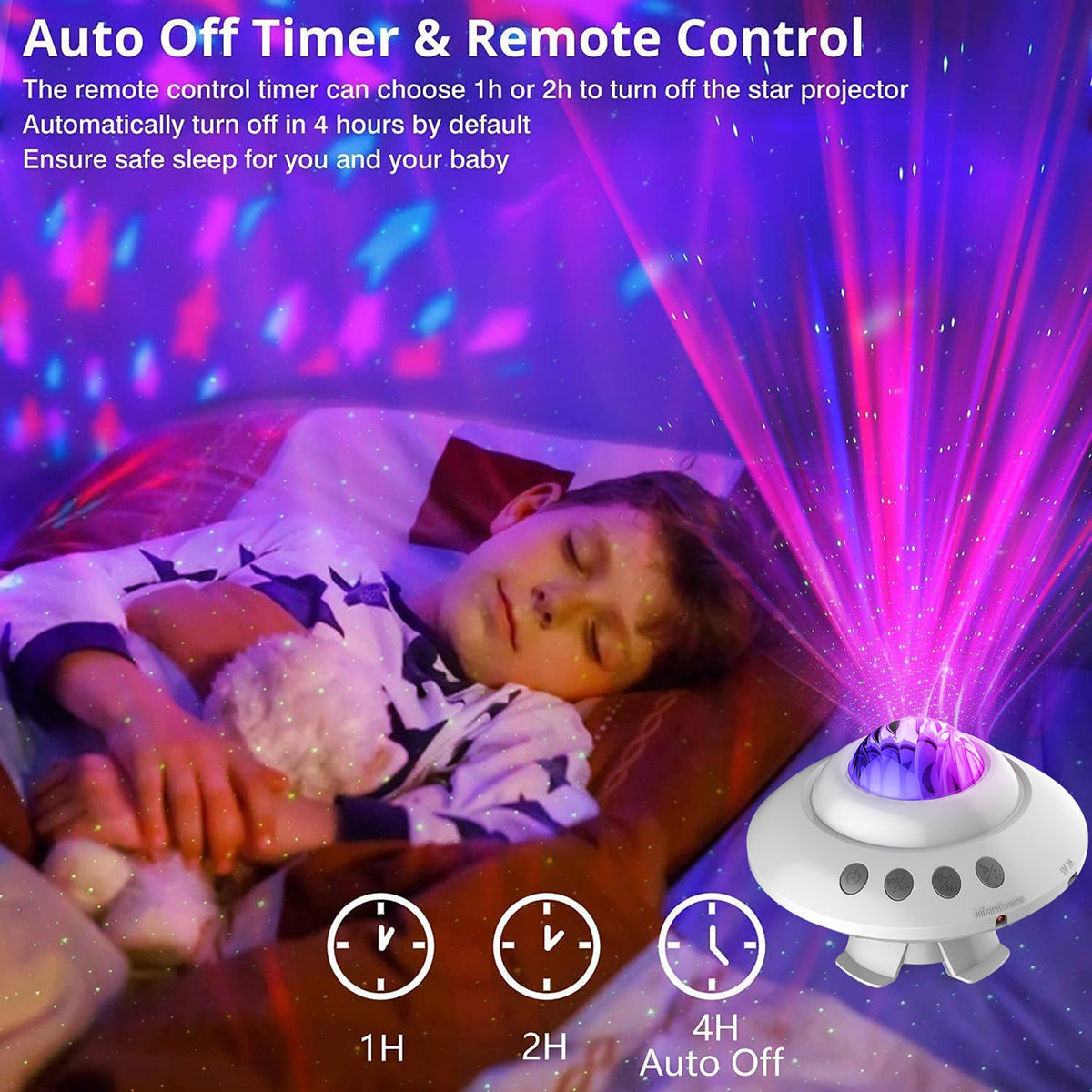 UFO Aurora Star Projector Night Light Lamp for Bedroom Ceiling view 5