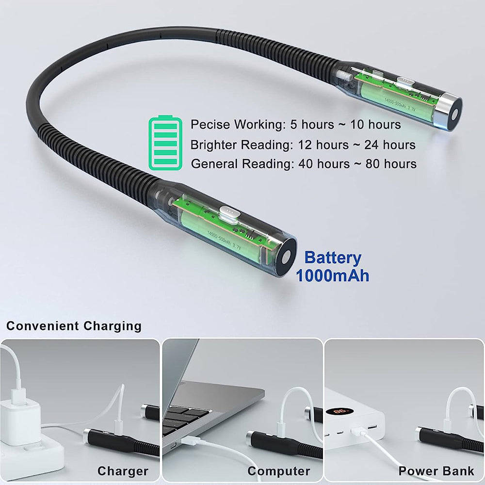 LED Neck Reading Light for Books Bed Desk and Travel Reading view 6