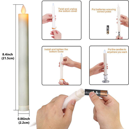 Flameless Taper LED Candles Tapered Candlesticks for Home Decor view 16